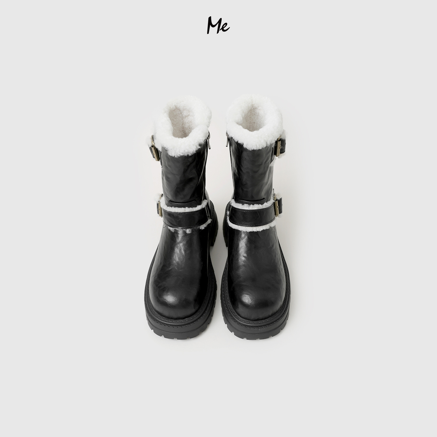 ME【雪地马丁靴】牛皮加绒保暖耐磨防滑百搭鞋子MEQA3744厚绒