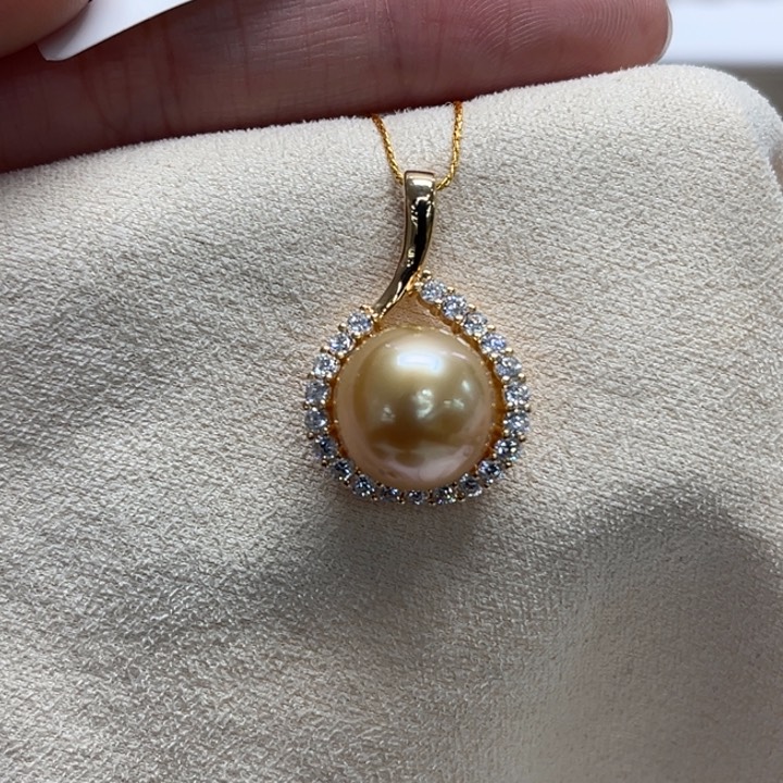 银S925镶嵌吊坠(不含链)海水珍珠12-13m 59号