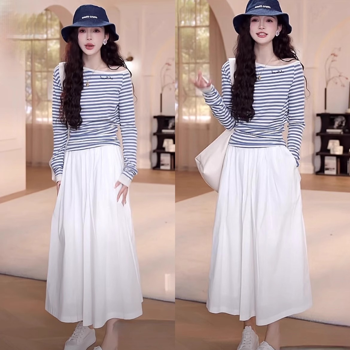 港味时尚气质中长款纯色高腰半身裙女2025年新款时尚百搭a字裙潮