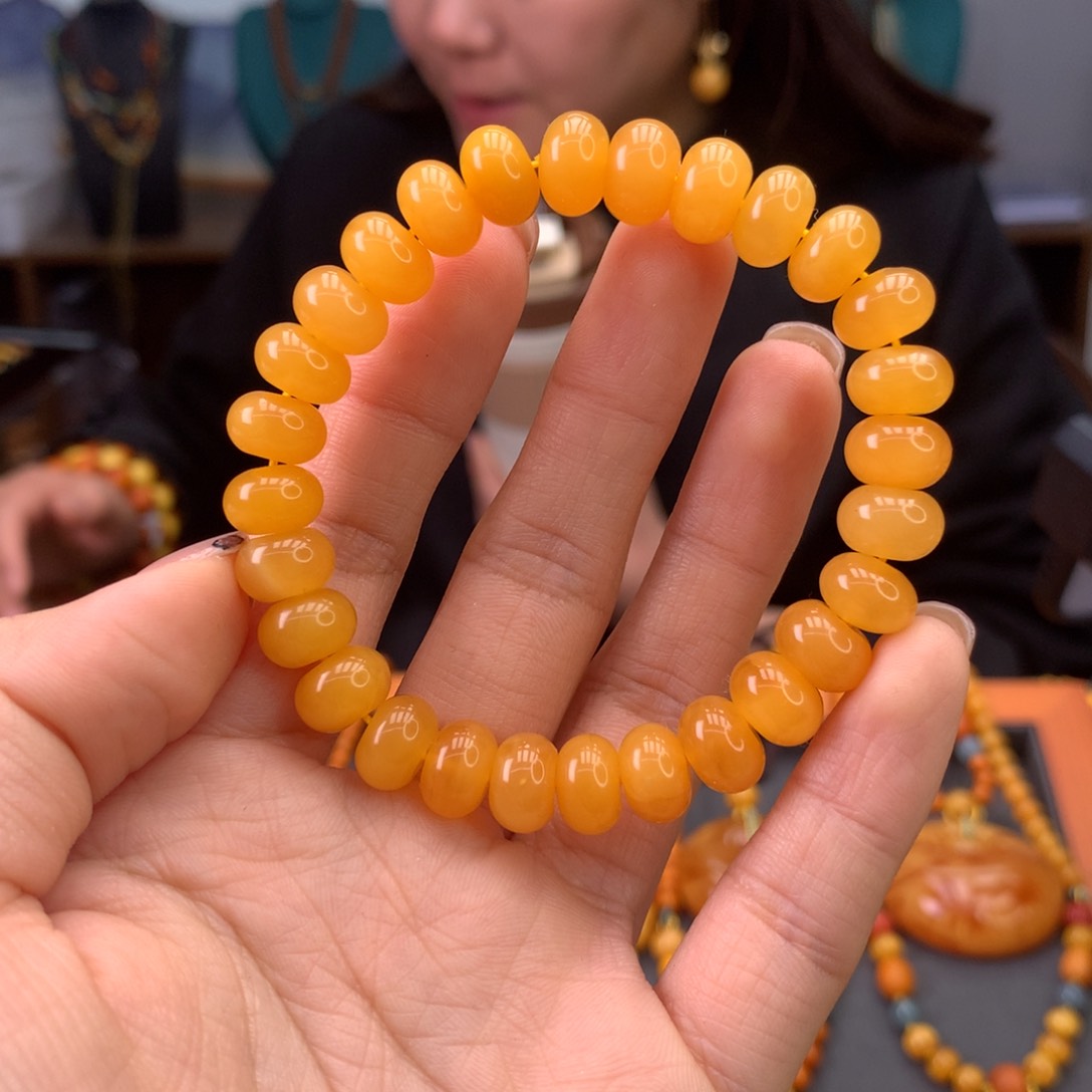 蜜蜡手串未镶嵌天然