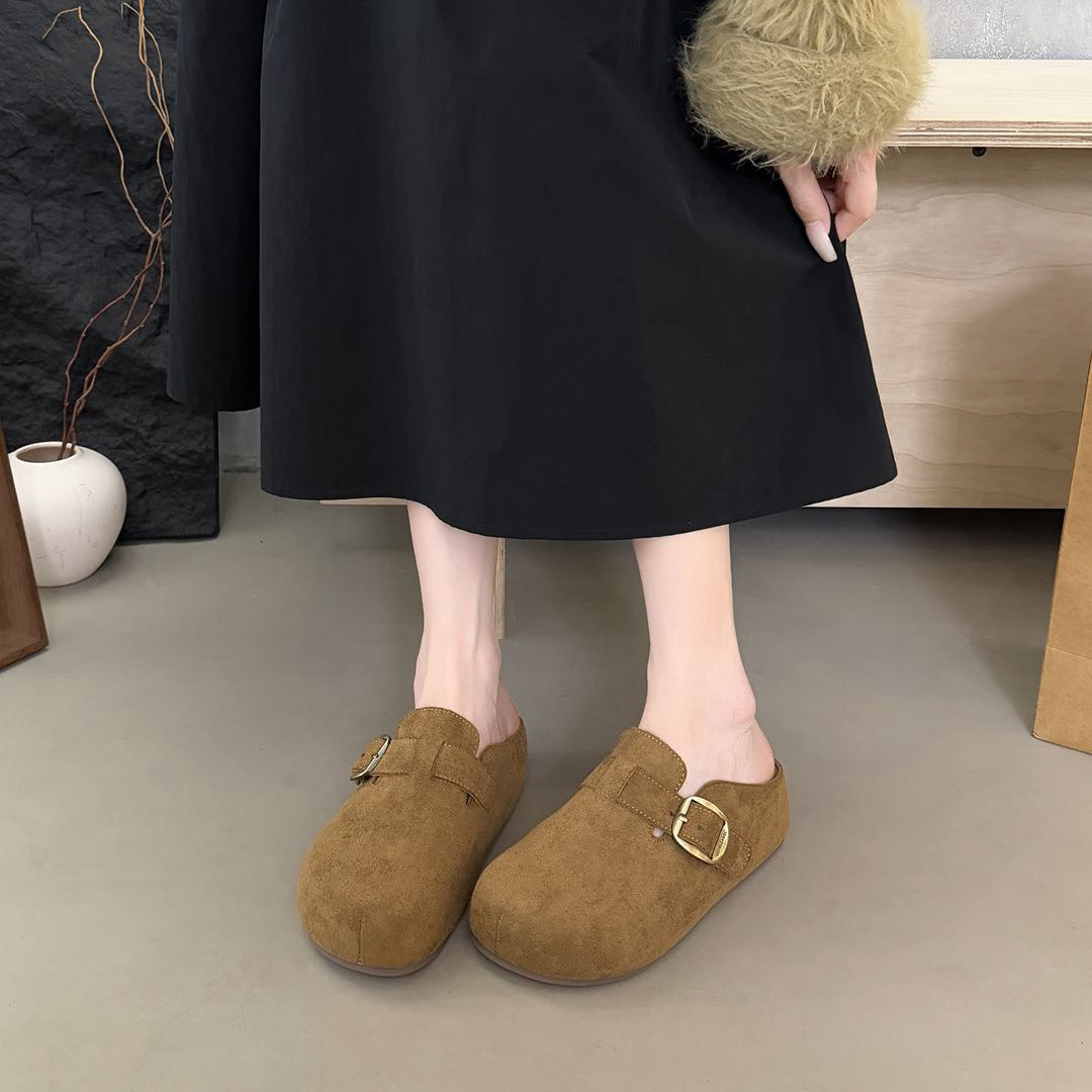 复古勃肯鞋女2025秋季新款一脚蹬软底时尚女内增高舒适百搭单鞋