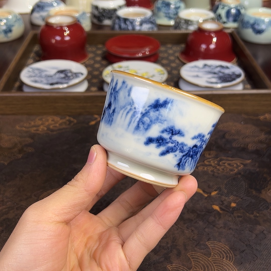 米黄山水容天杯不开片