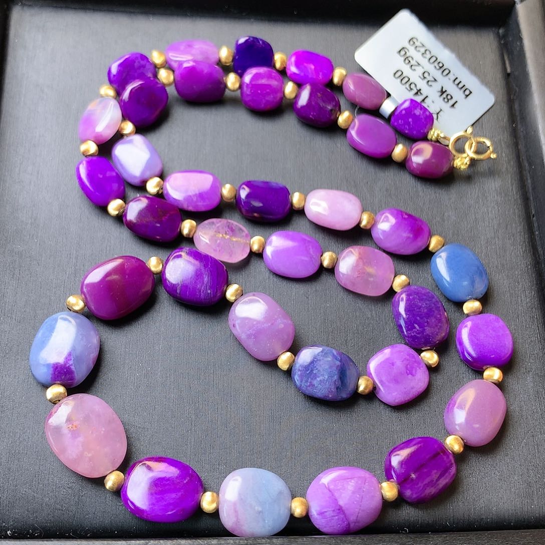 18K金镶嵌苏纪石（舒俱来）项链