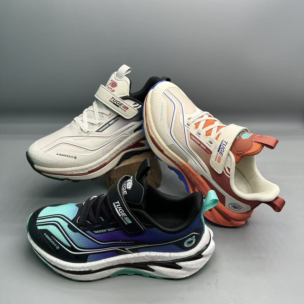 儿童童鞋双网魔术贴童鞋休闲鞋百搭时尚男童女童运动鞋TD-2511