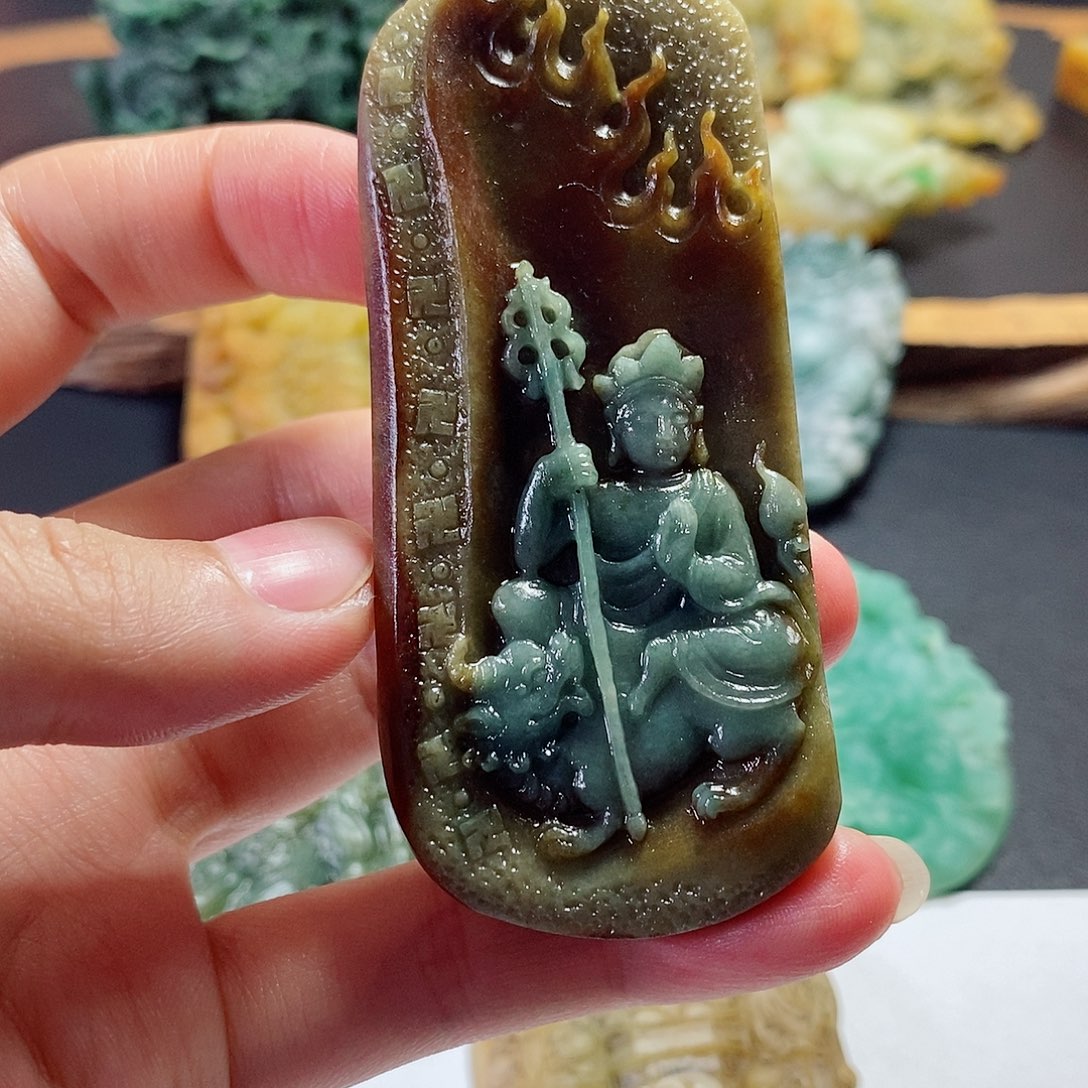 定制翡翠未镶嵌天然a货翡翠红翡地藏王