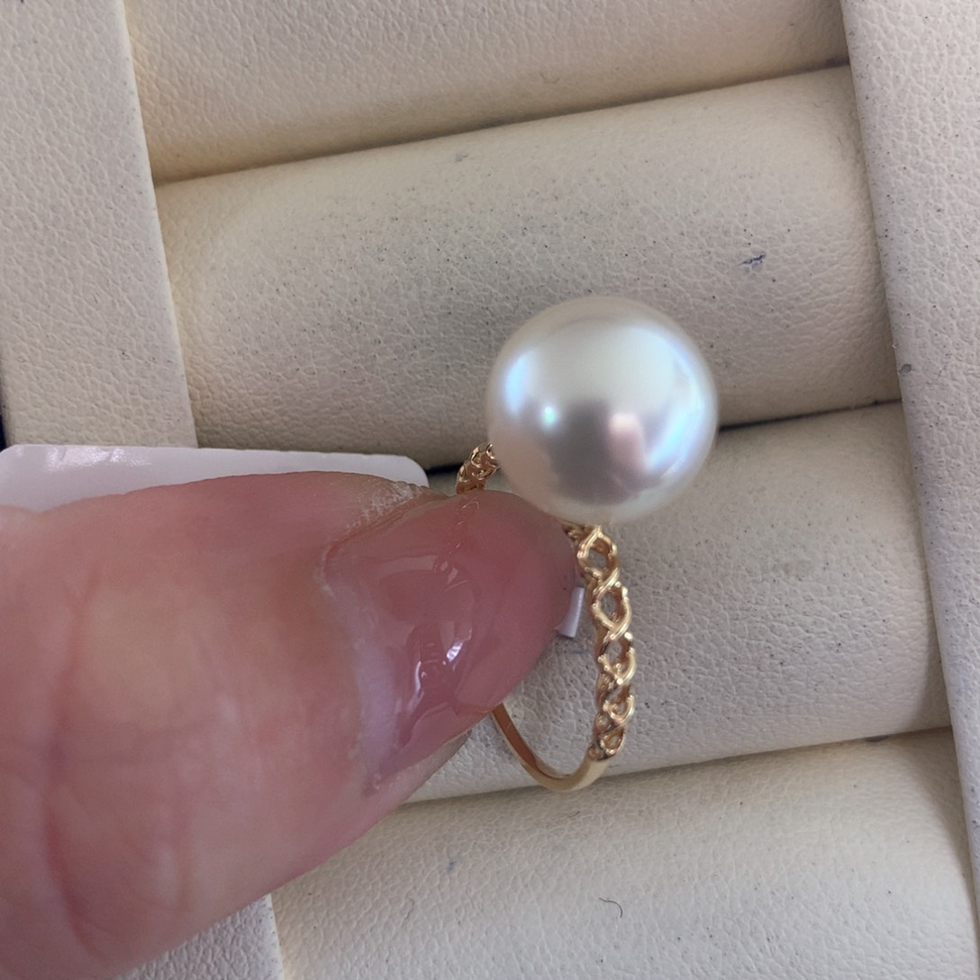 海水珍珠戒指18K金镶嵌