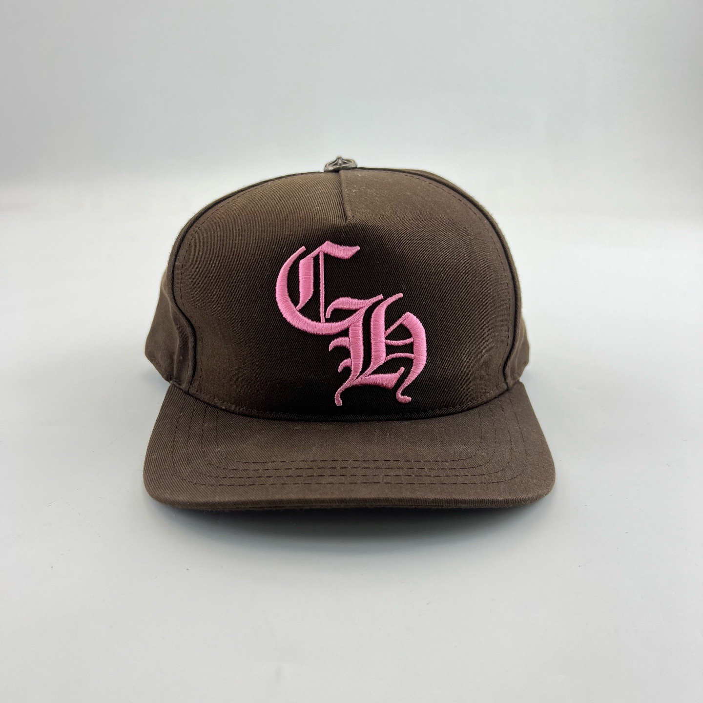 95新 Chrome Hearts/克罗心 棕粉色刺绣logo梵文棒球帽/15536368