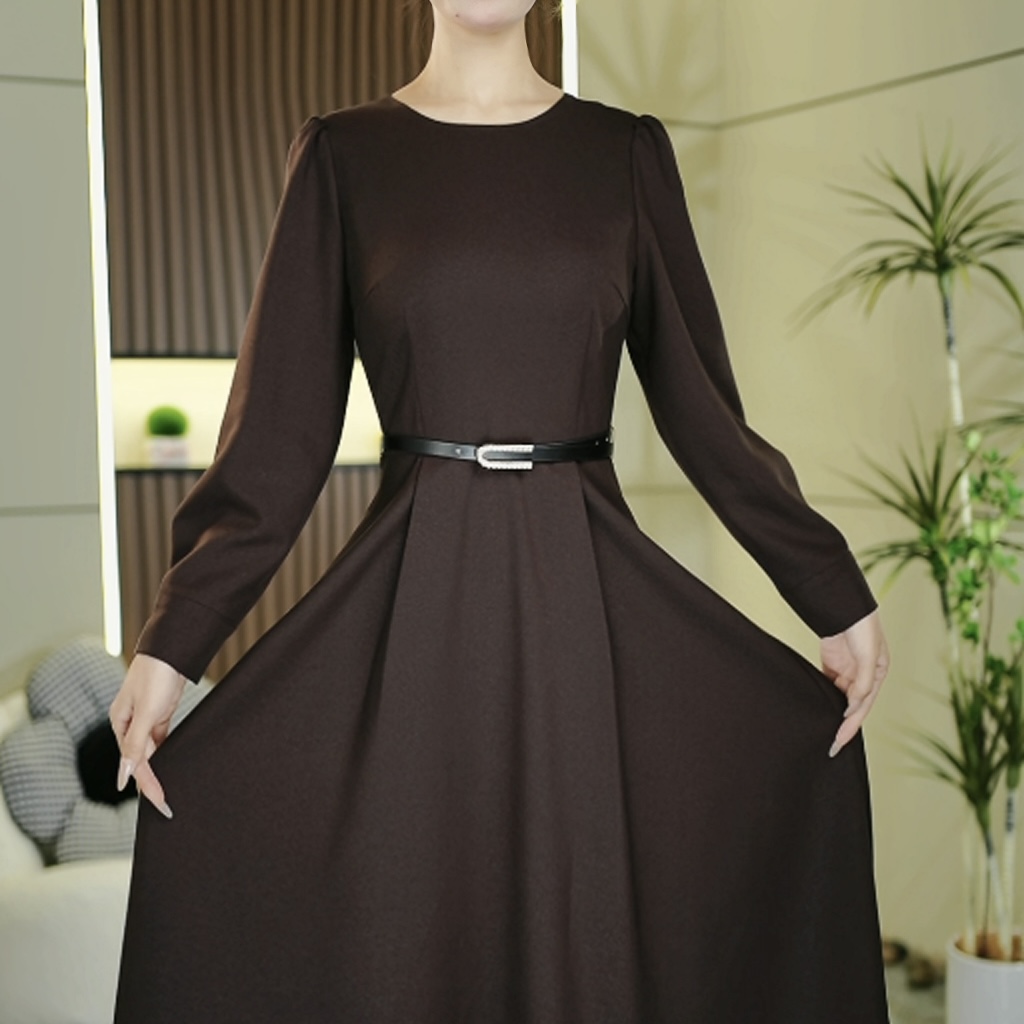 【上新高定】49069 S-XL 秋冬新款气质收腰修身高档小众女装连衣裙