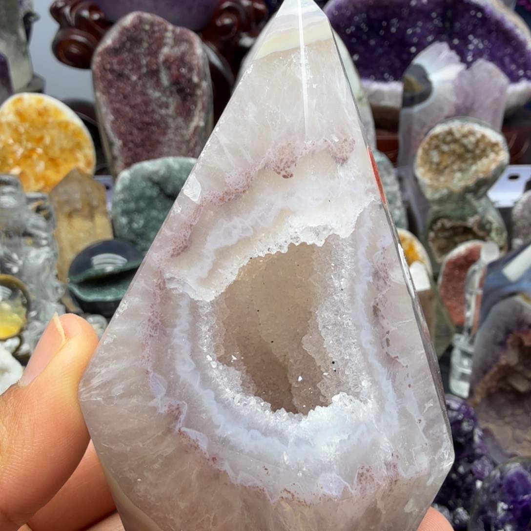 紫晶摆件未镶嵌能量柱