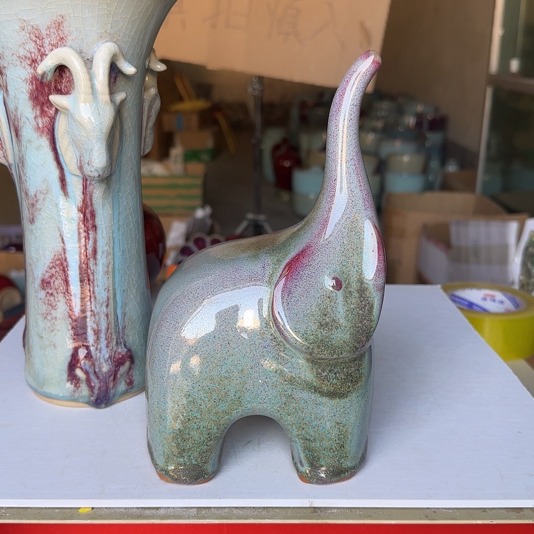 摆件陶郑家钧窑摆件微瑕