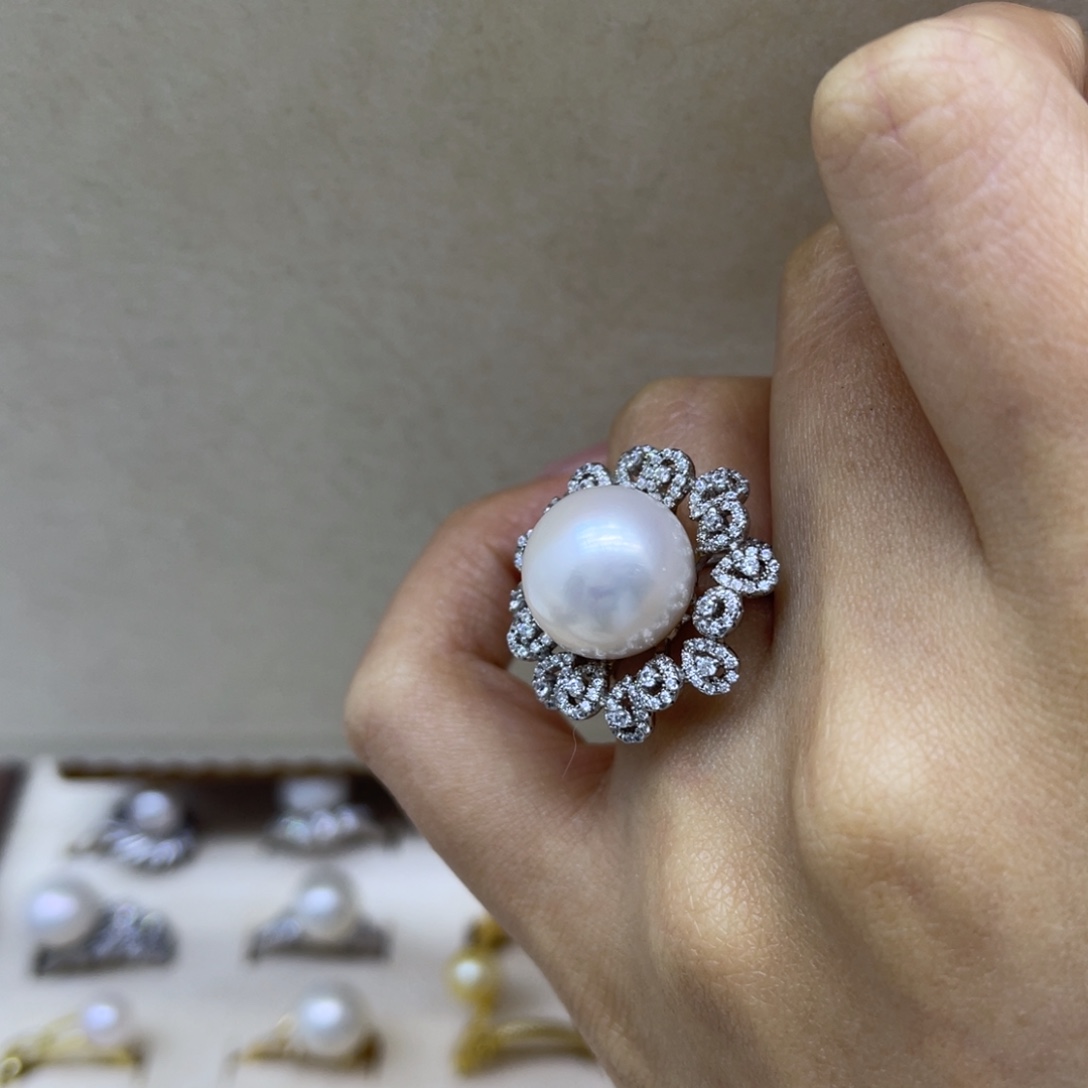 淡水珍珠银S925镶嵌戒指