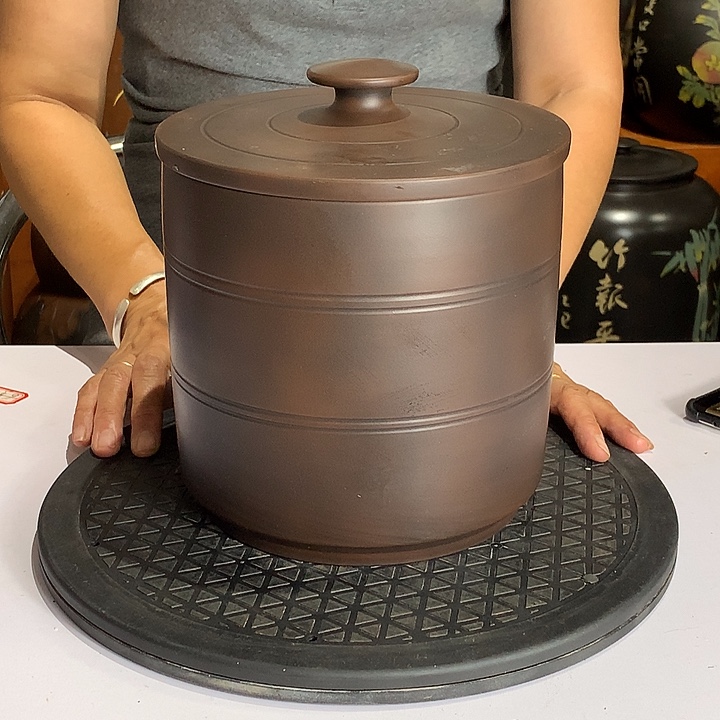 200克饼茶小七饼茶叶罐古铜色