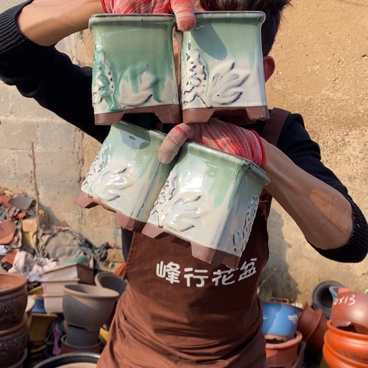 紫砂花盆紫砂器，紫砂器，