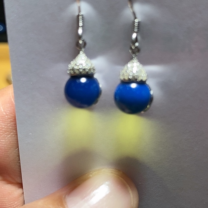 琥珀未镶嵌耳饰多米尼加蓝珀