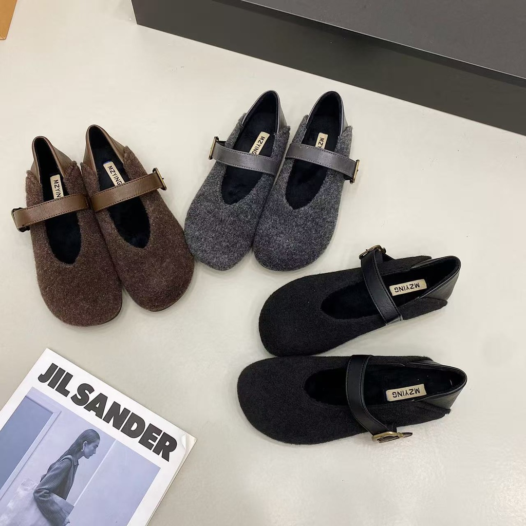 蓉姐专属~增高粘胶鞋玛丽珍鞋圆头包头单鞋复古鞋子乐福鞋6670-5