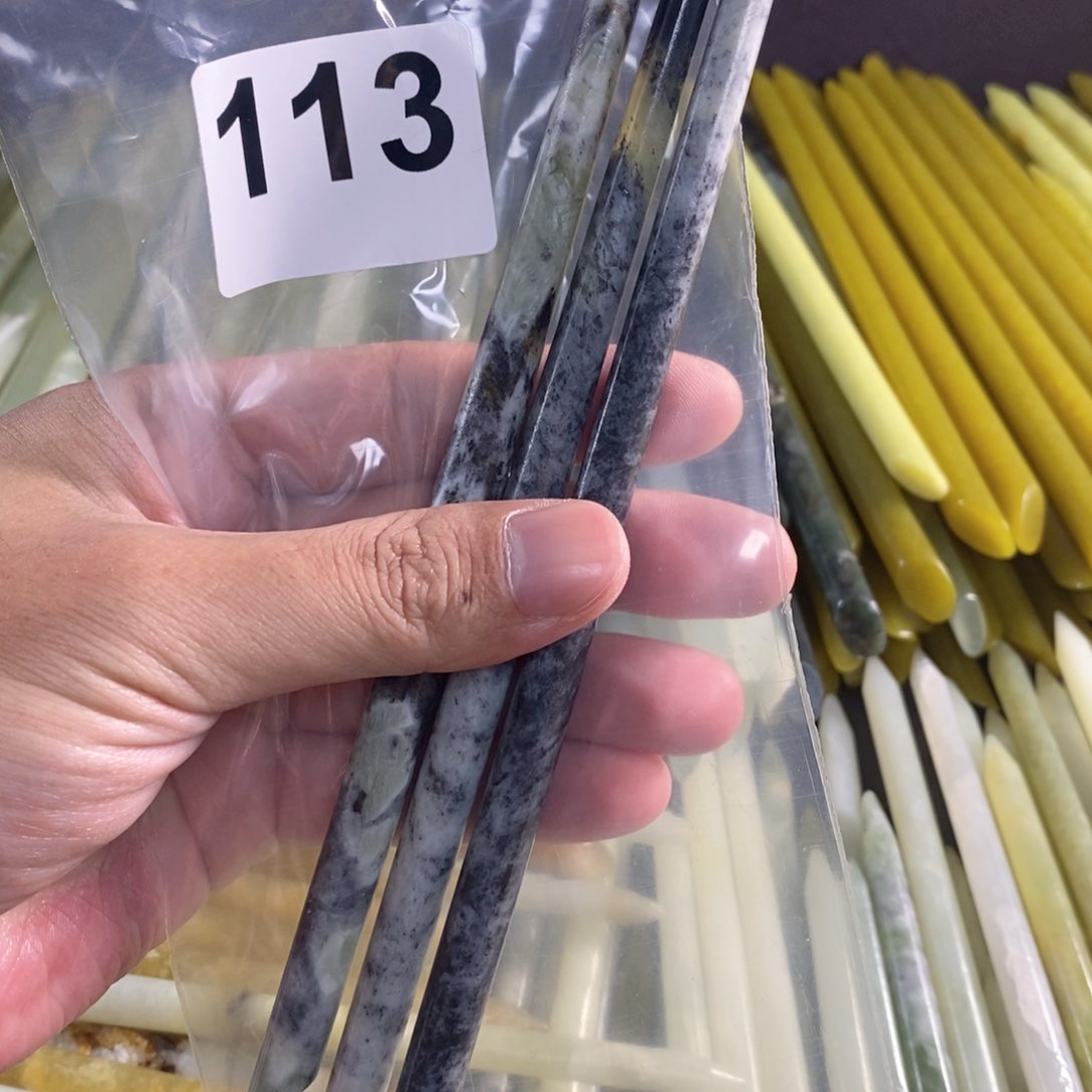 未镶嵌蛇纹石玉发簪