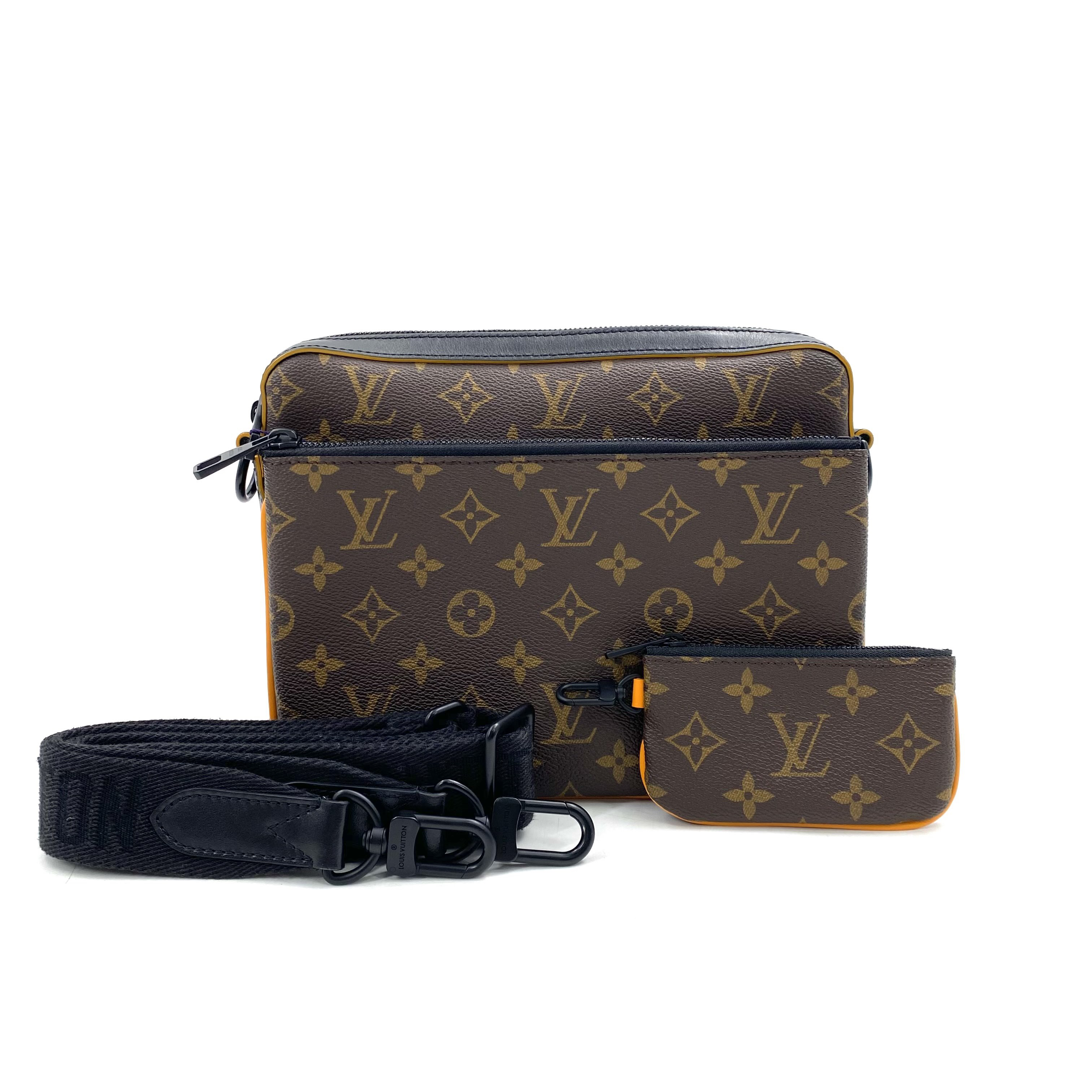 99新 LouisVuitton/路易威登 棕老花三合一邮差包 25/18 lv男款