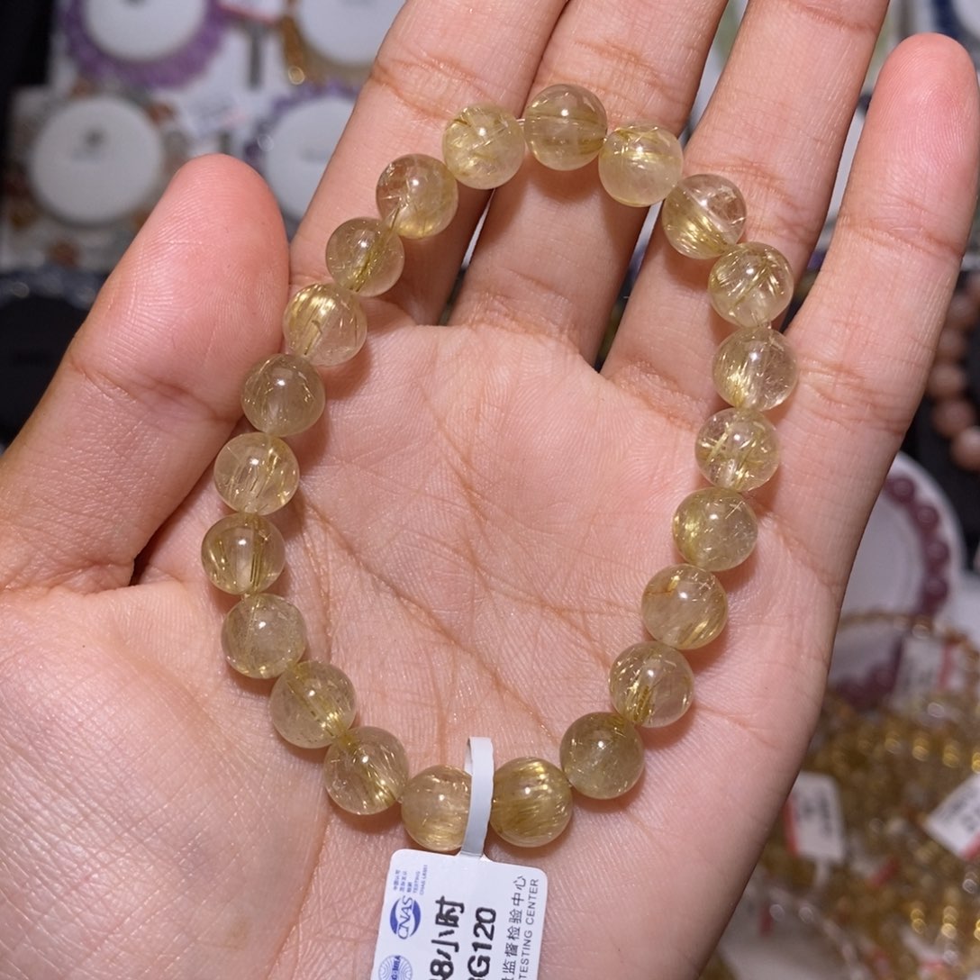 【闪购商品】发晶手链未镶嵌A****h金发8.4mm不退不换
