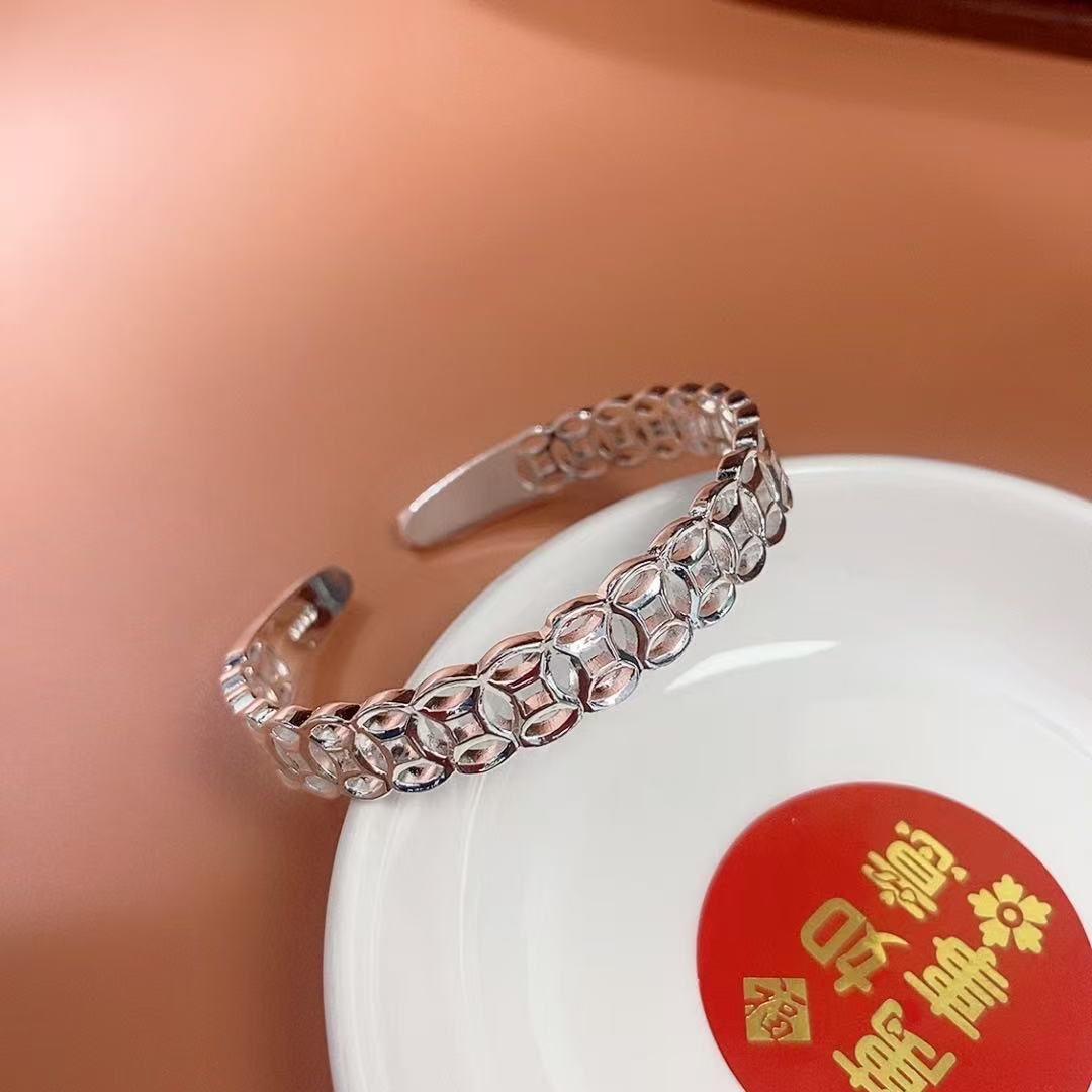 足银手镯 钱多多手手镯