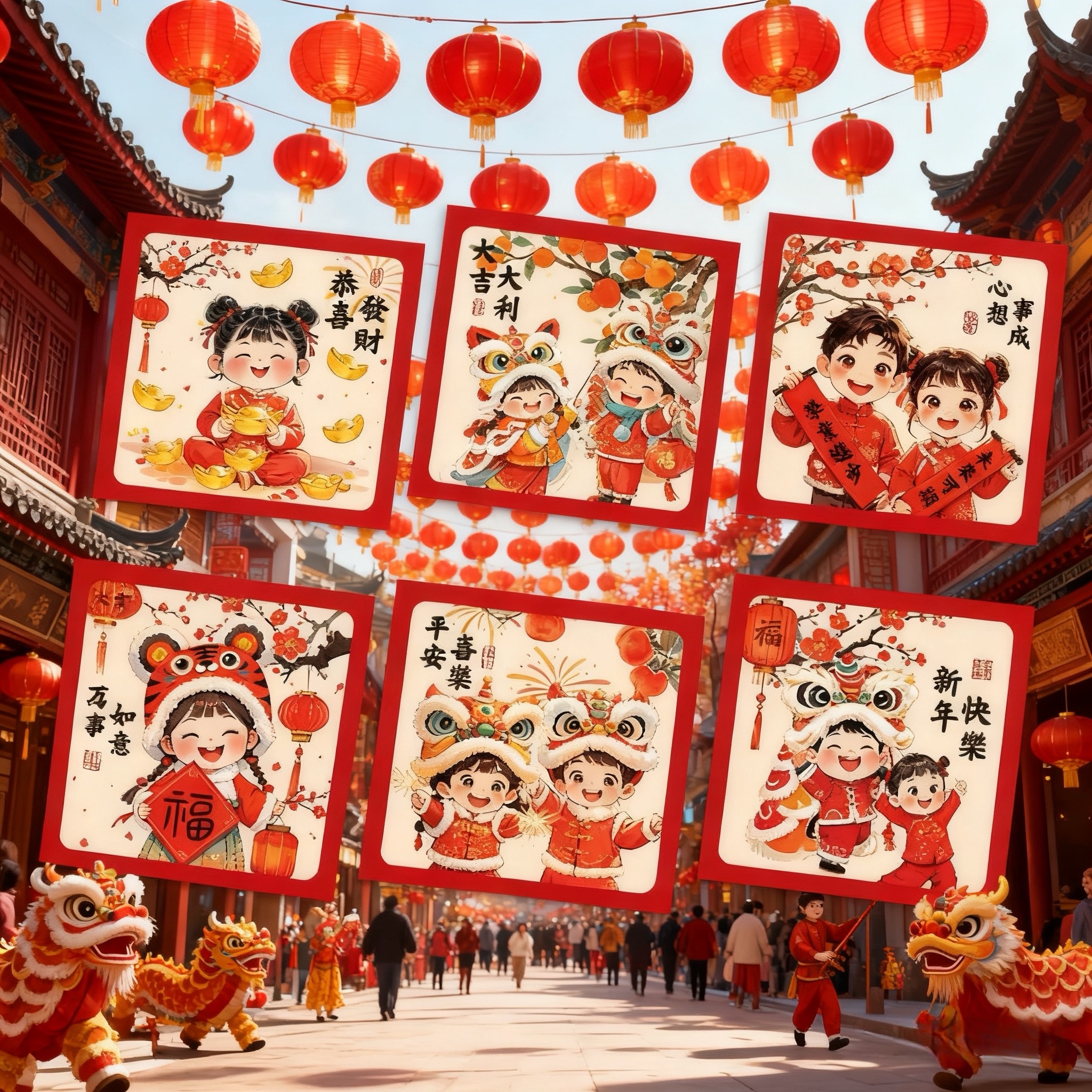 【108个红包】新款方形加厚儿童创意卡通袋春节过年压岁利是封