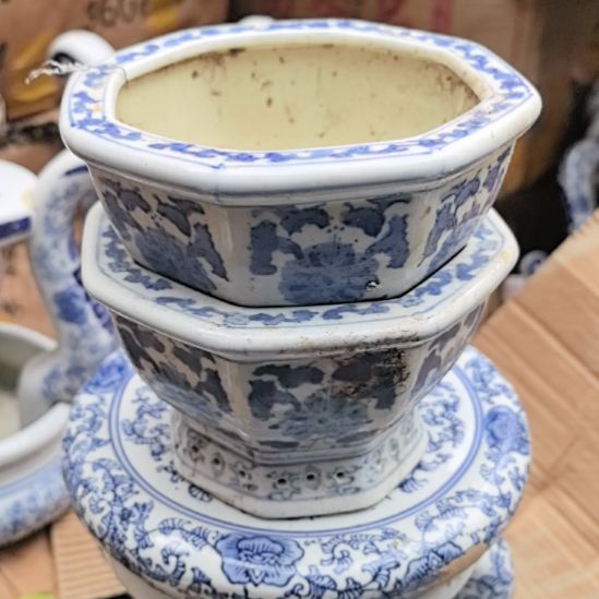 八***合青花瓷器花盆2个包邮