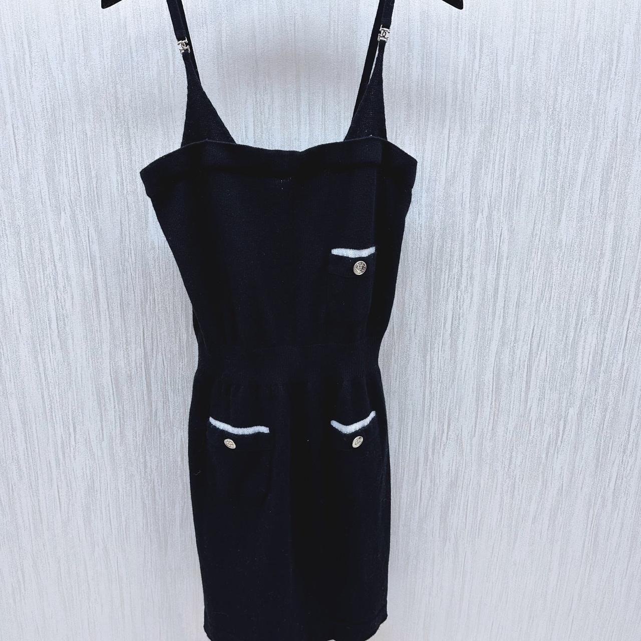 Chanel 25B黑色吊带羊毛裙FR38二手