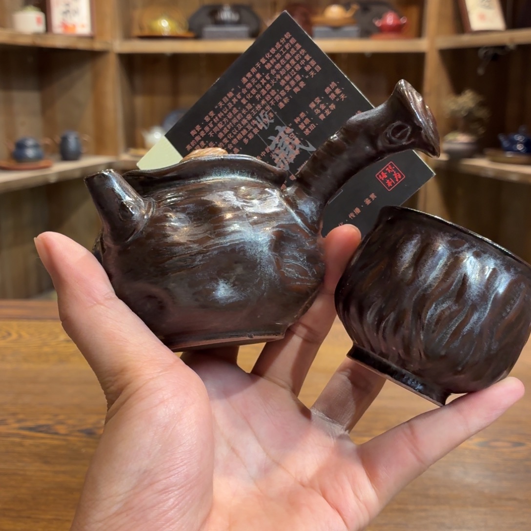 柴烧老岩泥茶器皿