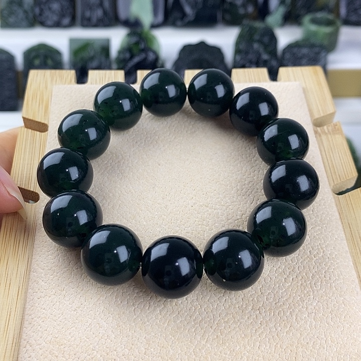 风***淡蛇纹石玉未镶嵌手串