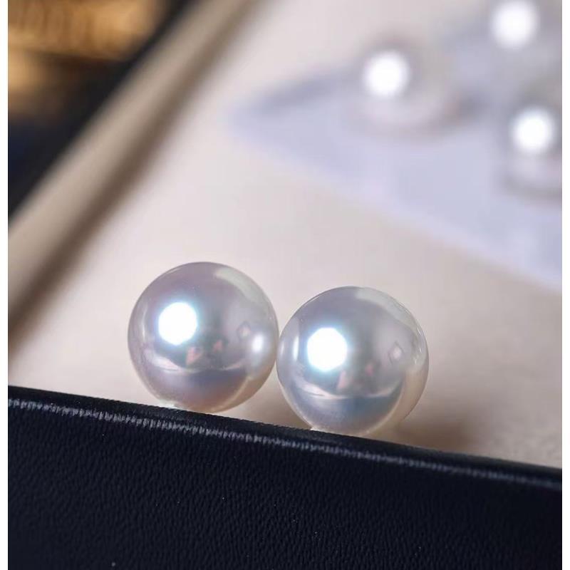 【东哥优选】 天然珍珠 12mm左右 白珠耳钉  多样性发一对