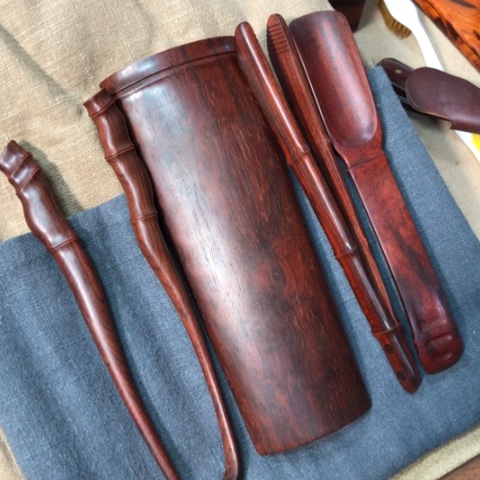 檀香紫檀（小叶紫檀）茶具一套