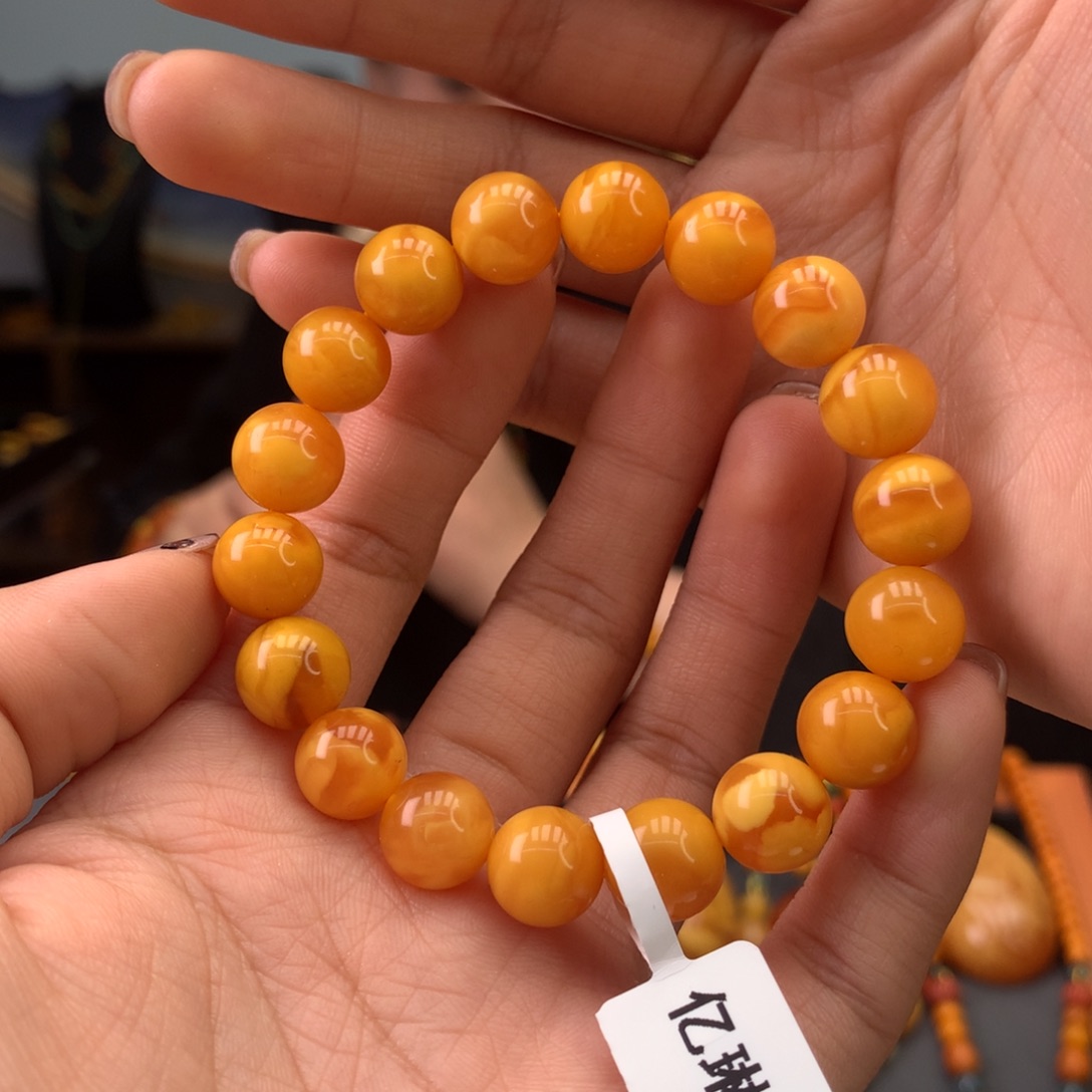 蜜蜡手串未镶嵌天然