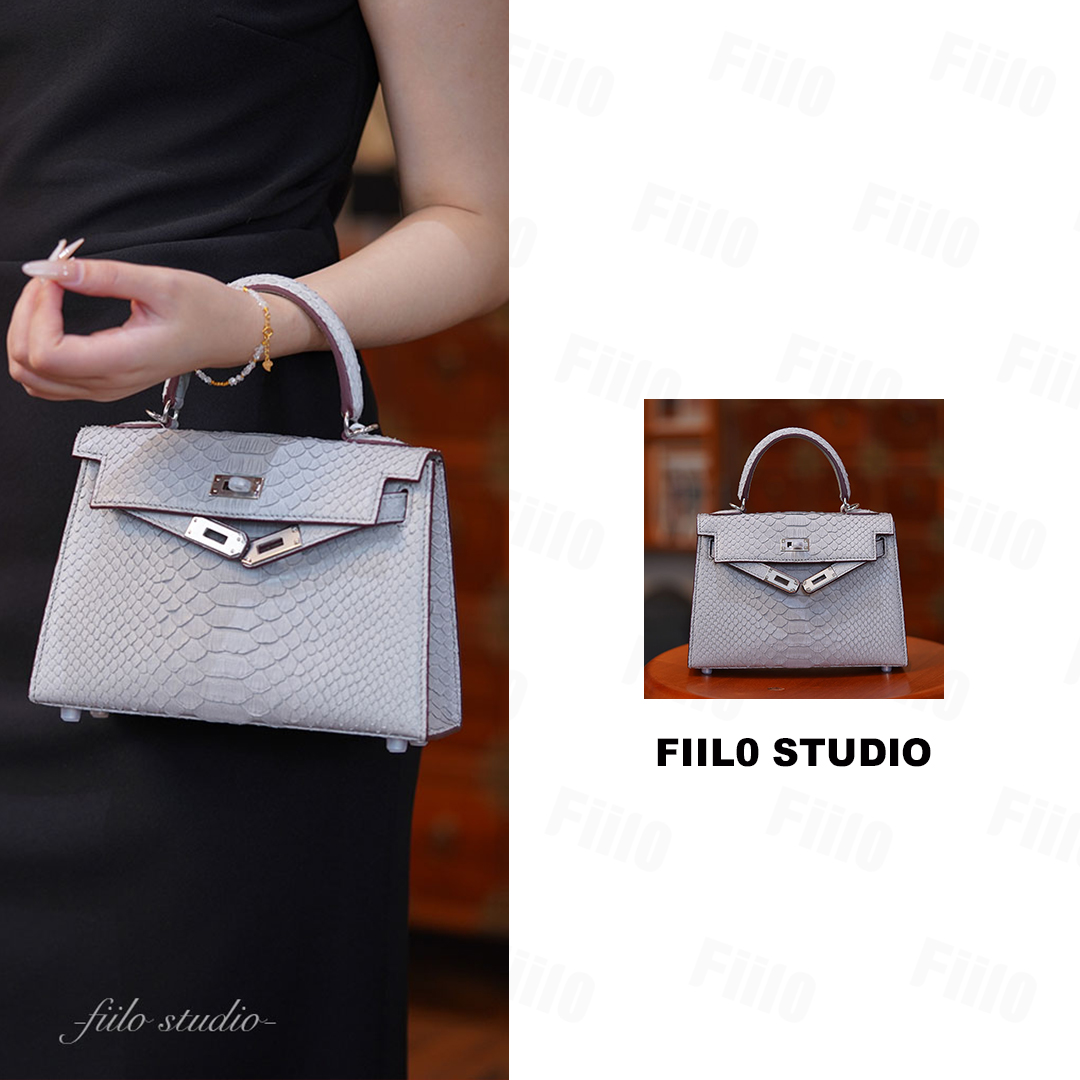 【Fiilo菲洛】G74二代凯进口蛇皮钢扣·内里牛皮手工定制斜挎手提包