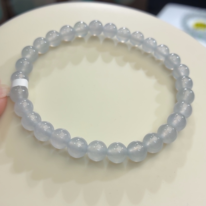翡翠未镶嵌手链冰紫卡6.3