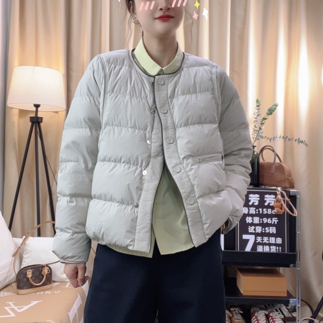 芳芳家【面包羽绒】2024冬季新款轻奢简约韩版90白鸭绒羽绒服外套