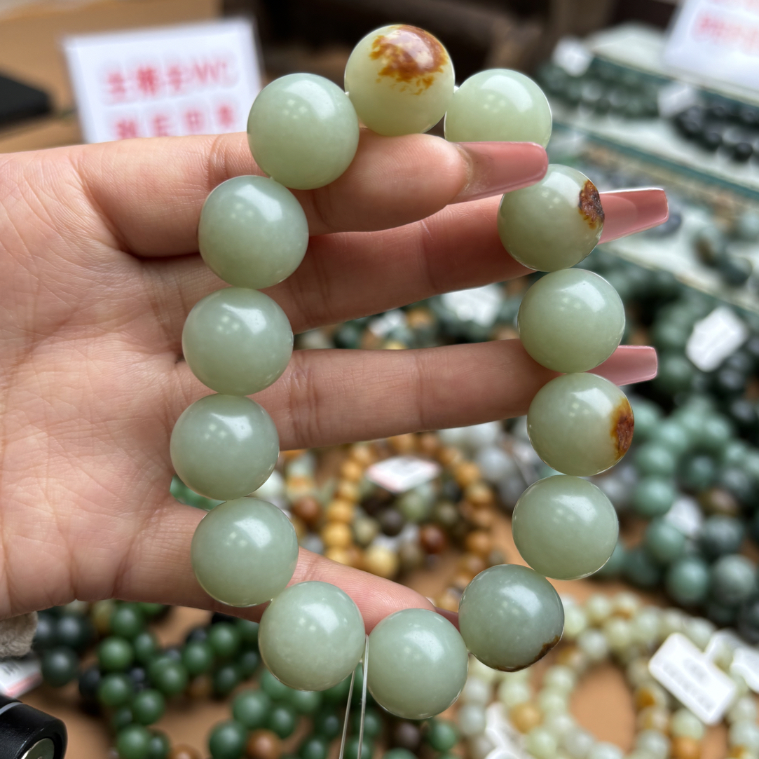 和田玉手串1223d拍一发一