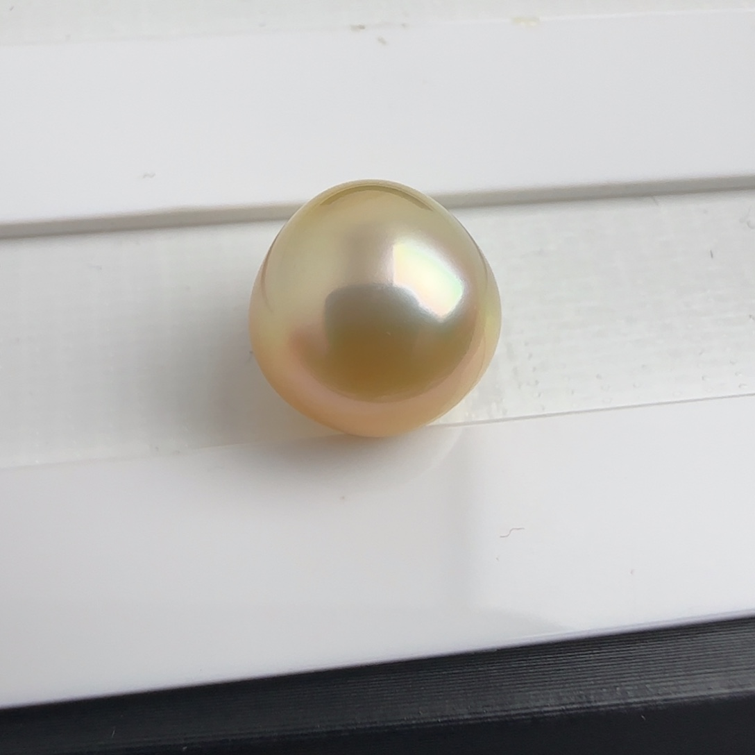 星***儿海水珍珠裸珠天然南洋金珠海水裸珠11-12近圆