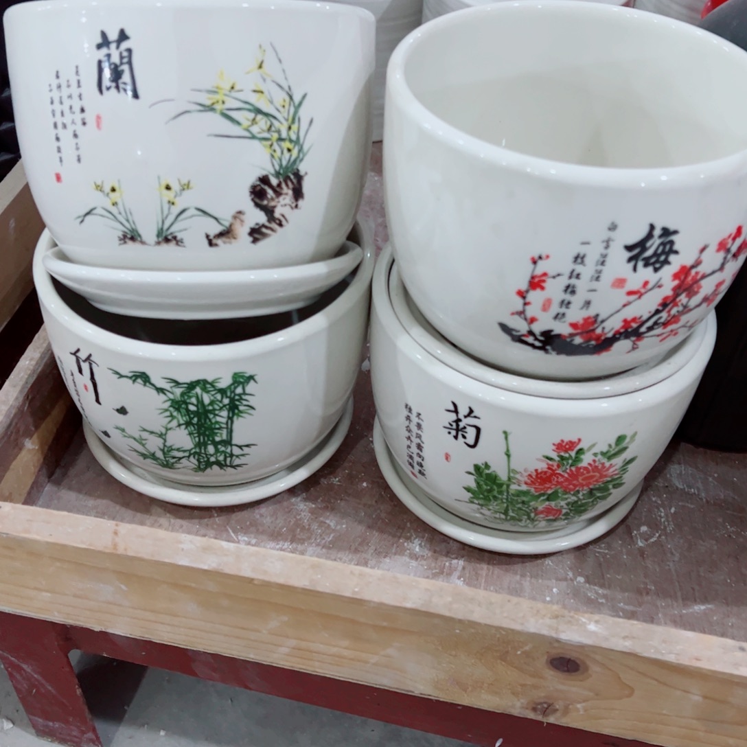 有孔，陶瓷花盆满10米包邮发货