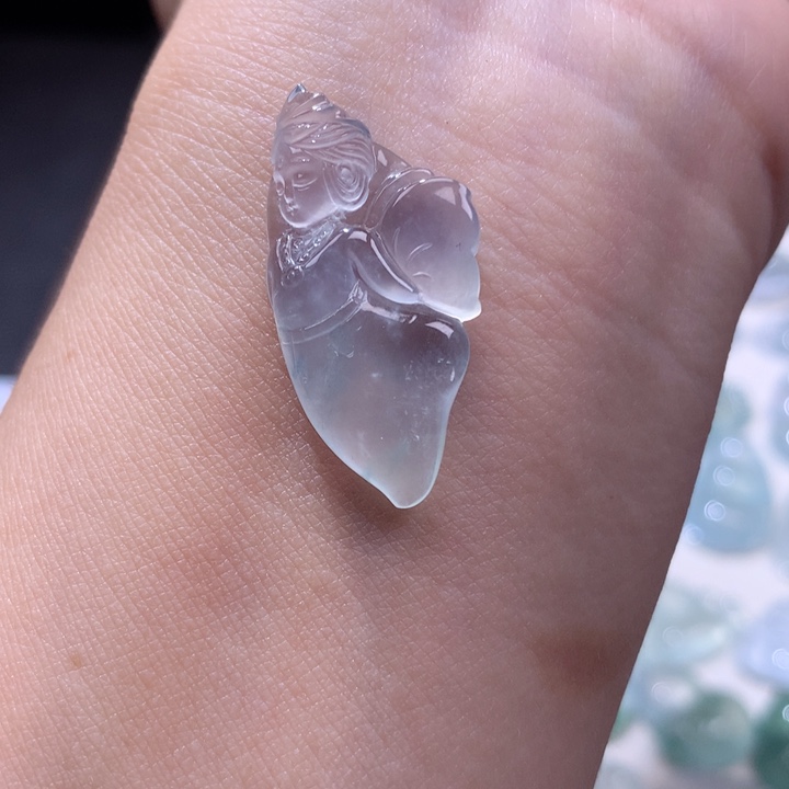 颈饰未镶嵌翡翠高冰蝴蝶仙子