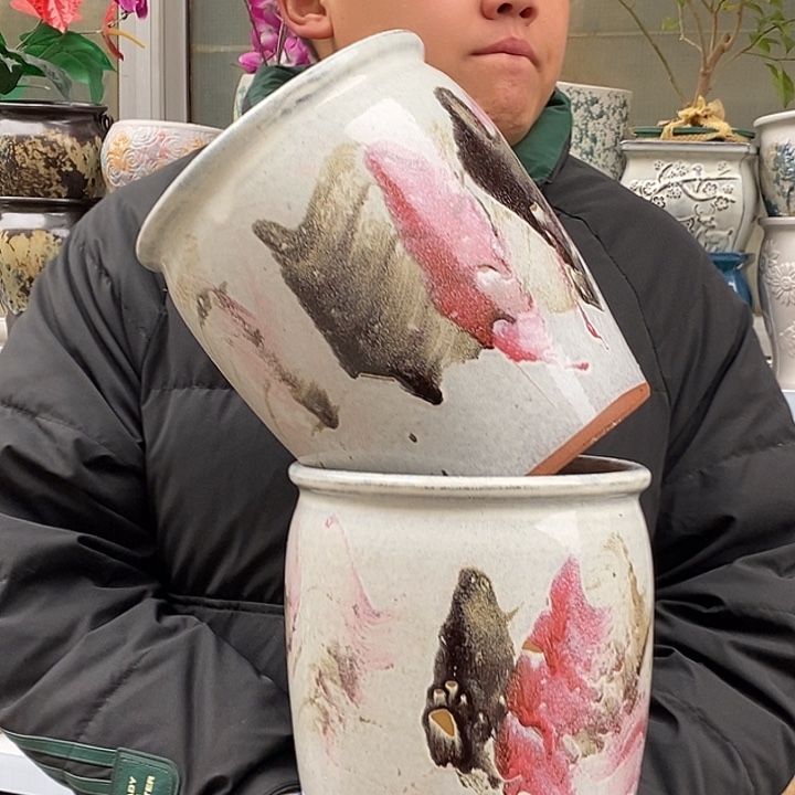 紫砂花盆口20高25瑕疵处理