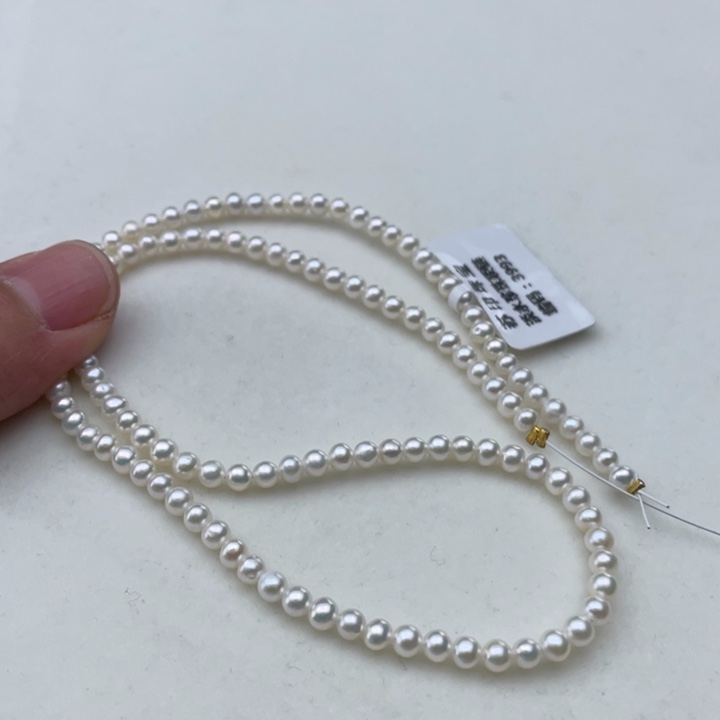 淡水珍珠18K金镶嵌颈饰卡3.5极光炫彩高品