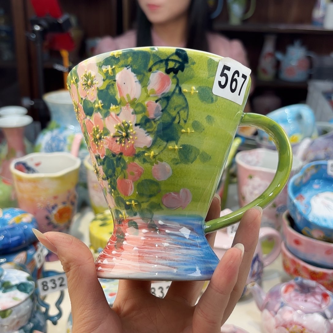 瓷片景德镇手绘高温釉下彩陶瓷茶具