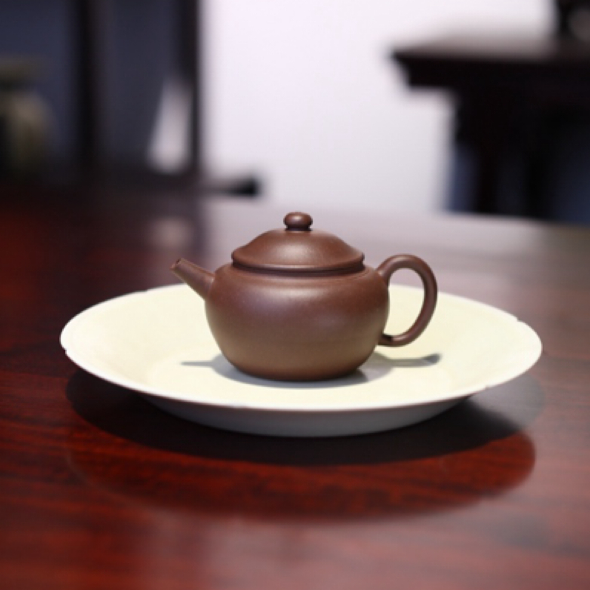 玉堂陈尊而立三式花块紫泥 140cc宜兴紫砂壶全手工巨轮壶高端茶器