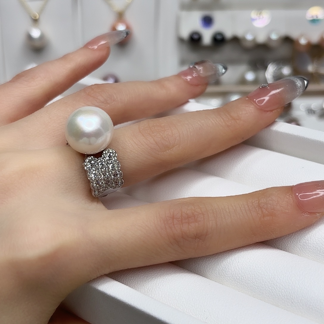 彭***～银S925镶嵌戒指淡水珍珠