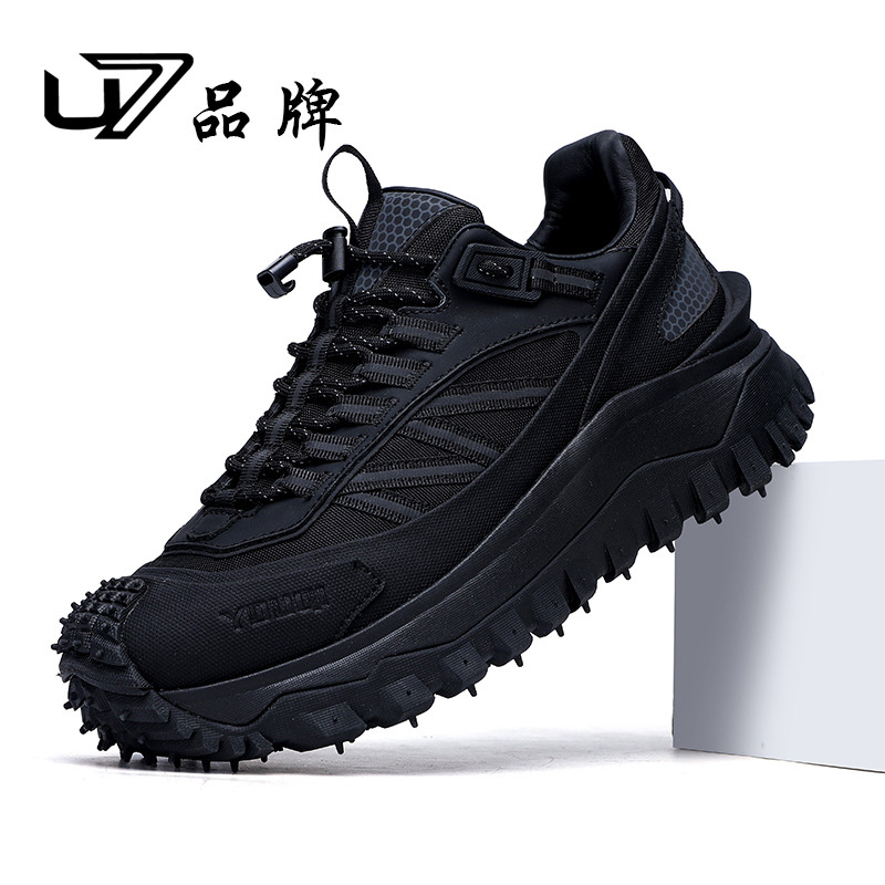 U7品牌男鞋新款牛皮配布休闲百搭时尚潮流男士运动鞋2025065