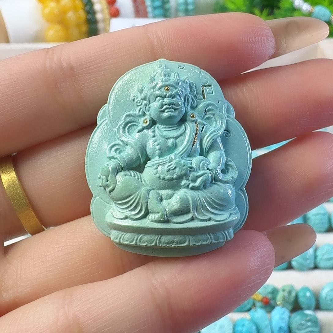 绿松石未镶嵌吊坠(不含链)财神