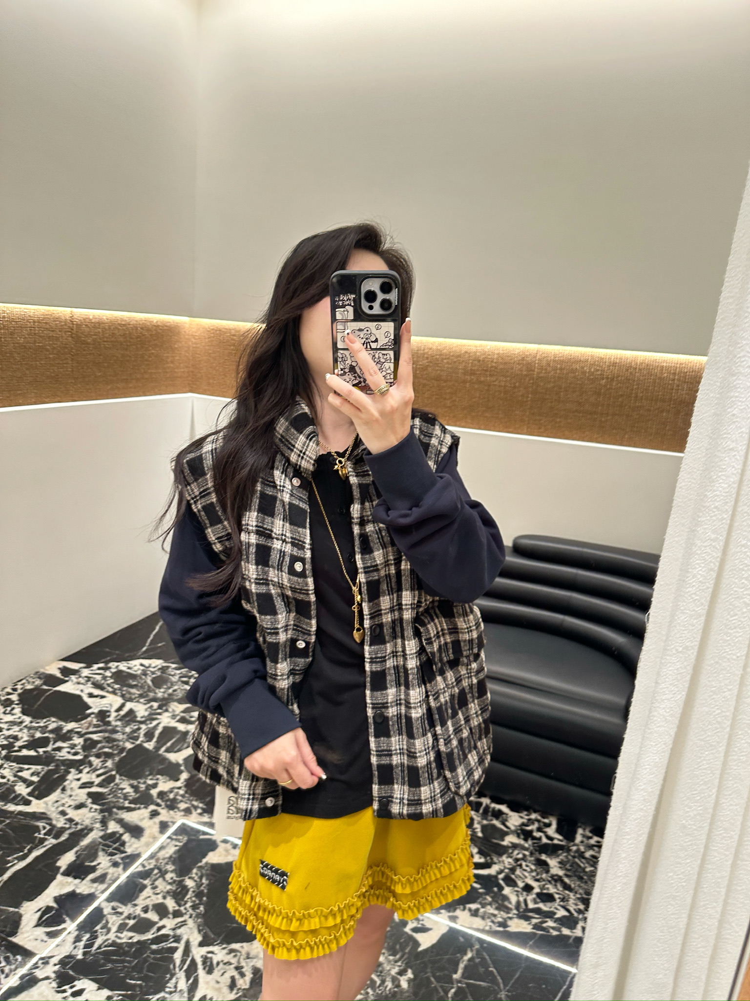 Asyus设计师品牌 小众新款 假两件黑白马甲拼接长袖外套