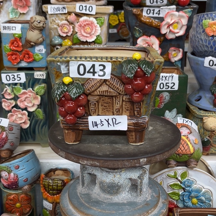 紫砂花盆粗陶材质多肉花盆