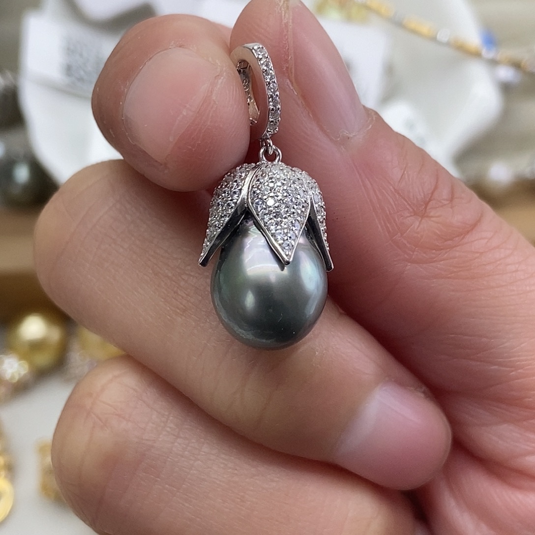 海水珍珠吊坠(不含链)银S925镶嵌