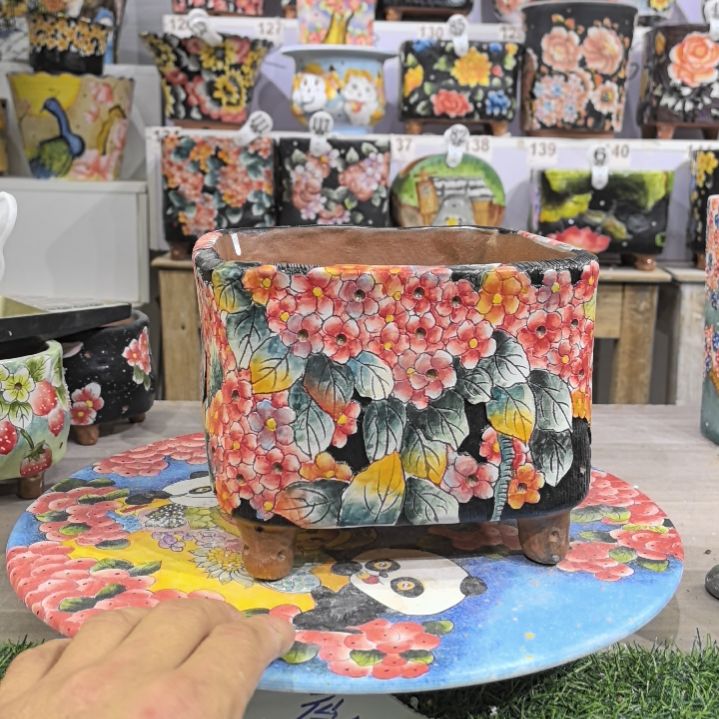 紫砂花盆七****呛景德镇陶瓷