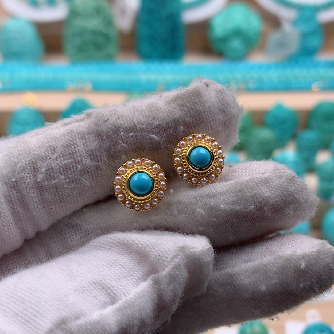 绿松石配饰银S925镶嵌